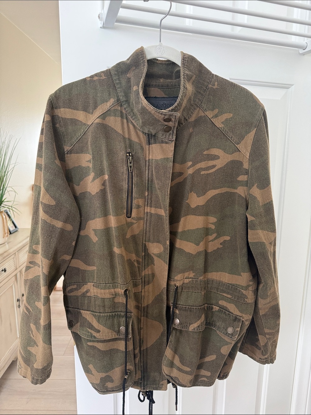 Blank NYC Women’s Size M Olive & Brown Camouflage Field Jacket
